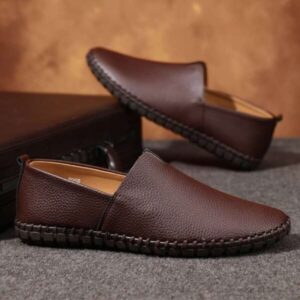 Moccasin Stylish Leather Loafer - Brown