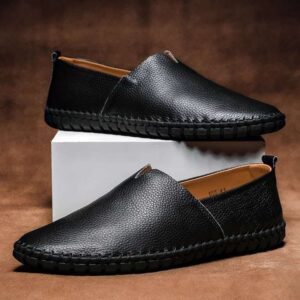 Moccasin Stylish Leather Loafer - Black